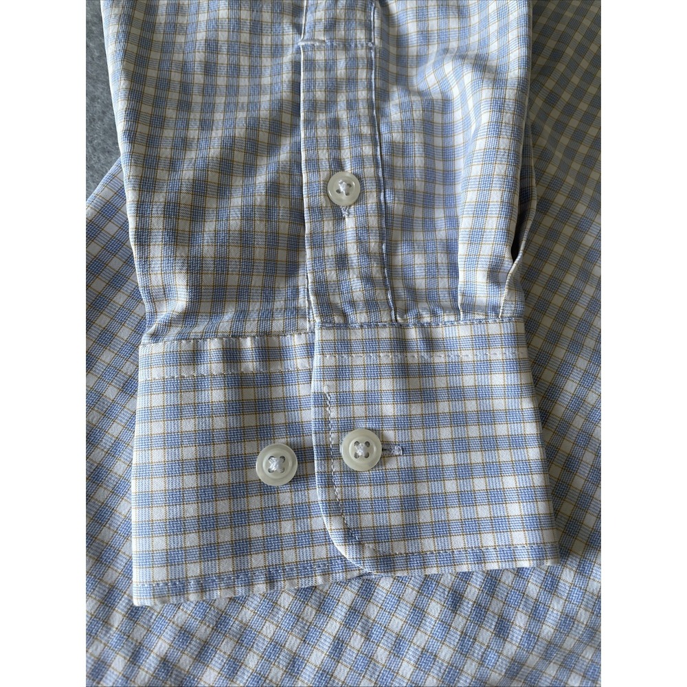 J. M. Haggar Mens Dress Shirt 16 1/2-34/33 Slim Fit Performance Gingham Check - Picture 7 of 12